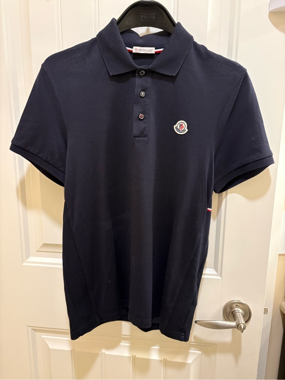 Moncler Men's Navy Polo Shirt Size Small (Fits like XS)